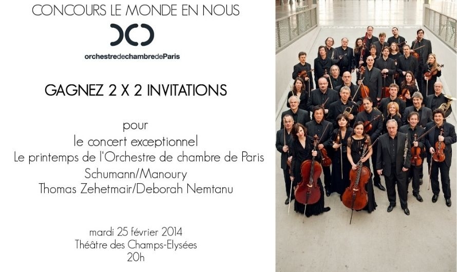 Concours Orchestre de chambre de Paris : 2×2 invitations à gagner pour le concert de printemps du 25 février